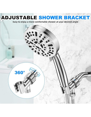 Cabezal de Ducha de Mano PURYT 10 Modos Alta Presión 150 cm