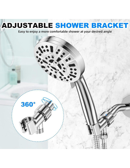 Cabezal de Ducha de Mano PURYT 10 Modos Alta Presión 150 cm