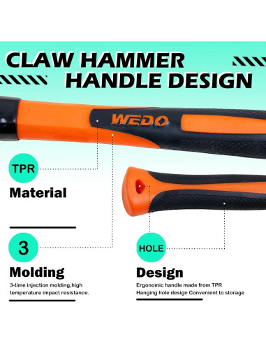 Martillo de Garra No Chispeante WEDO 1.45kg 330mm Bronce Aluminio