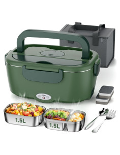 Lonchera Eléctrica Azevix 80W 1.5L Acero Inoxidable Verde