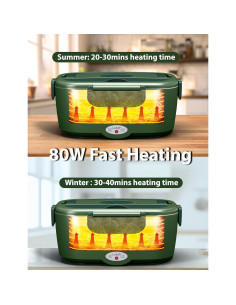 Lonchera Eléctrica Azevix 80W 1.5L Acero Inoxidable Verde 2