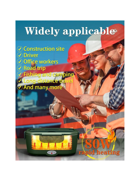 Lonchera Eléctrica Azevix 80W 1.5L Acero Inoxidable Verde