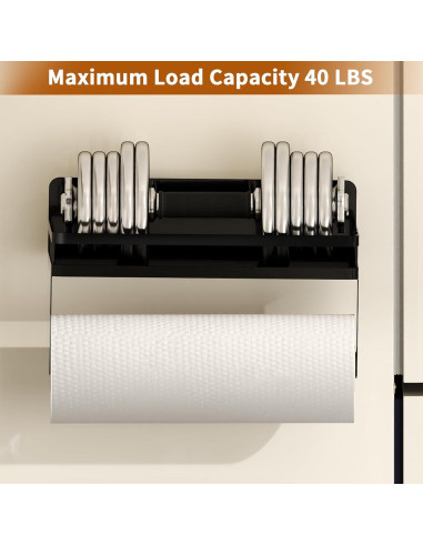 Soporte de Toallas de Papel Magnético YIGII con Estante Negro