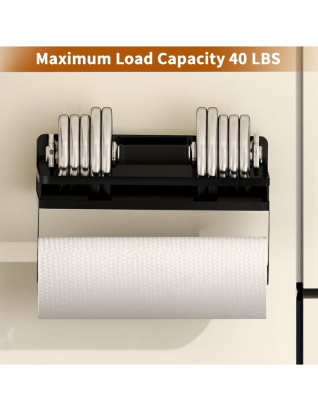 Soporte de Toallas de Papel Magnético YIGII con Estante Negro