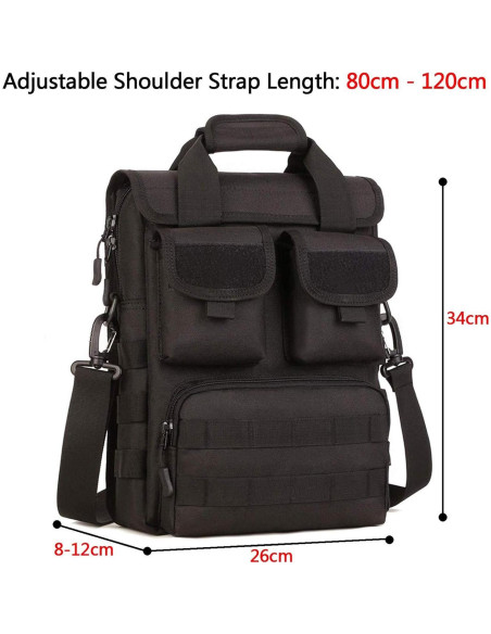 Maletín Táctico CamGo para Laptop 26x34x12 cm Negro