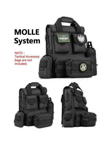 Maletín Táctico CamGo para Laptop 26x34x12 cm Negro