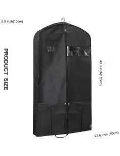 Bolsa de Ropa para Viaje SEHXIM 109 cm Negra con Bolsillos 2