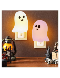 Paquete de 2 Luces Nocturnas Enchufables Fantasmas Grinsvalley