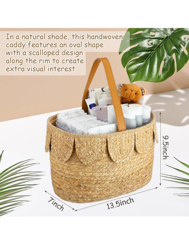 Organizador de Pañales Cinnvoice Ovalado Madera 17.8x34.3 cm