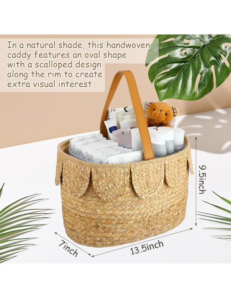 Organizador de Pañales Cinnvoice Ovalado Madera 17.8x34.3 cm