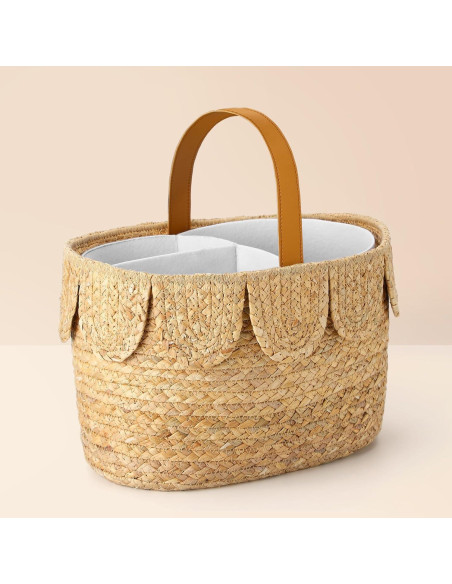 Organizador de Pañales Cinnvoice Ovalado Madera 17.8x34.3 cm