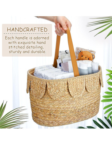 Organizador de Pañales Cinnvoice Ovalado Madera 17.8x34.3 cm