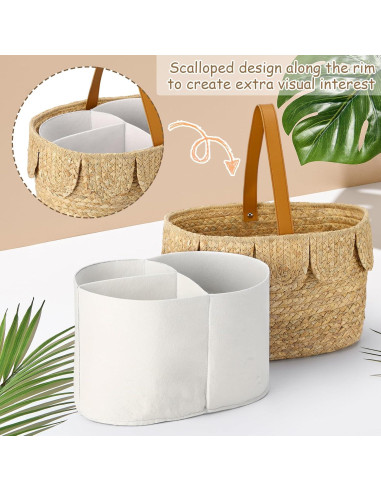 Organizador de Pañales Cinnvoice Ovalado Madera 17.8x34.3 cm