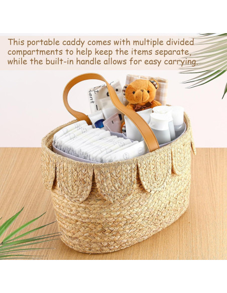 Organizador de Pañales Cinnvoice Ovalado Madera 17.8x34.3 cm