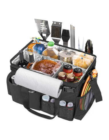 Caddy Grande para Utensilios de Parrilla HODRANT Negro 40x26x28cm