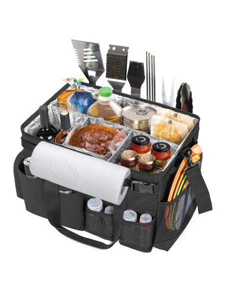 Caddy Grande para Utensilios de Parrilla HODRANT Negro 40x26x28cm