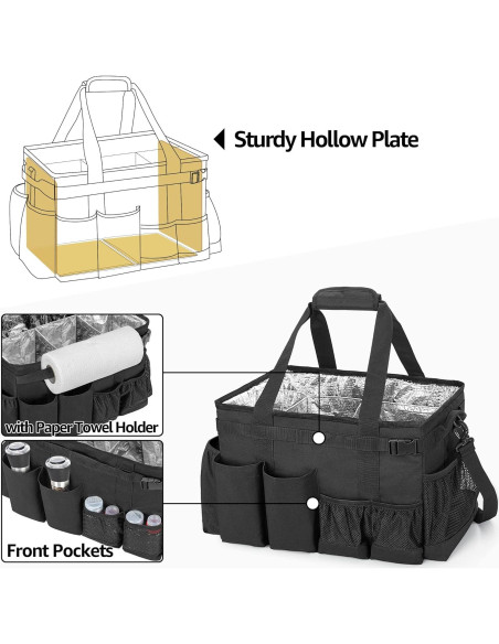 Caddy Grande para Utensilios de Parrilla HODRANT Negro 40x26x28cm