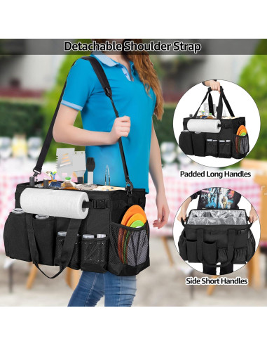 Caddy Grande para Utensilios de Parrilla HODRANT Negro 40x26x28cm