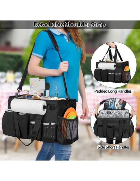 Caddy Grande para Utensilios de Parrilla HODRANT Negro 40x26x28cm