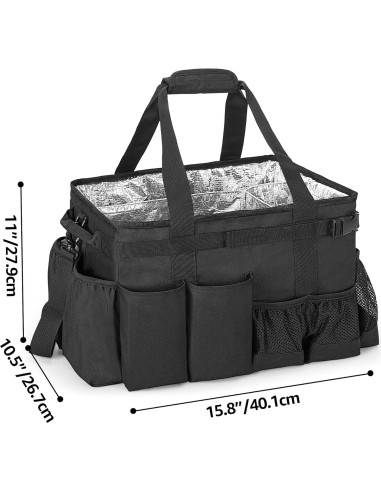 Caddy Grande para Utensilios de Parrilla HODRANT Negro 40x26x28cm