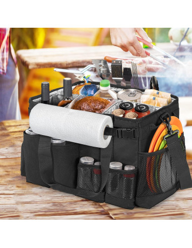 Caddy Grande para Utensilios de Parrilla HODRANT Negro 40x26x28cm