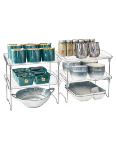 Organizadores de Gabinete HTRYBNES - 4 Piezas Apilables 29.5x20.8x15cm