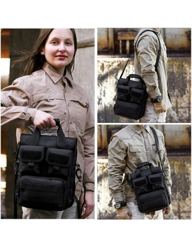 Maletín Táctico CamGo para Laptop 26x34x12 cm Negro