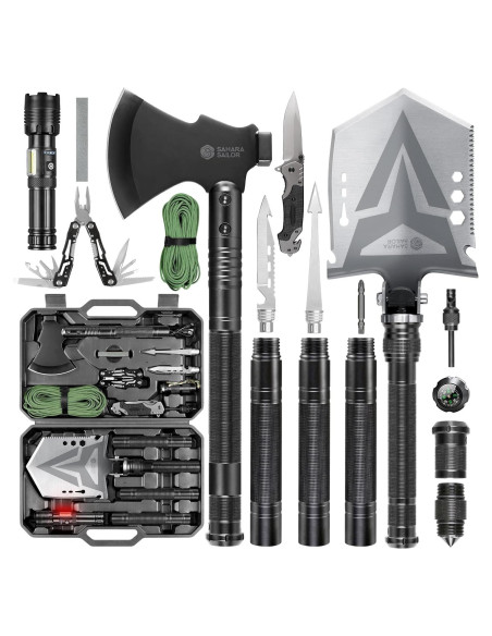 Kit de Supervivencia Sahara Sailor Pala y Hacha Plegable