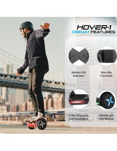 Hover-1 Sueño Hoverboard Eléctrico 400W 10KM Alcance