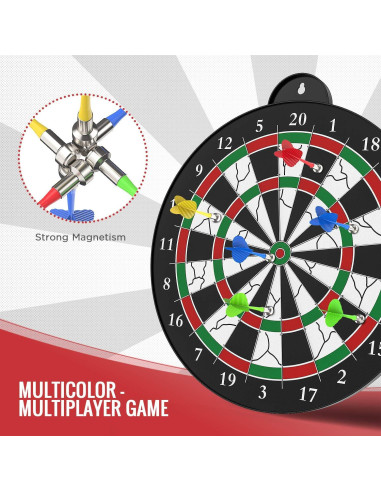 Tablero de Dardos Magnético CUKU - 12 Dardos - Juego Familiar
