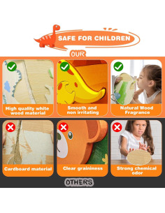 Rompecabezas de Madera Montessori Digi 6 Animales 14.73 cm 2