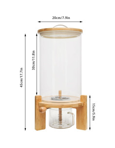 Dispensador de Granos 7.5L Acero Inoxidable y Vidrio 2