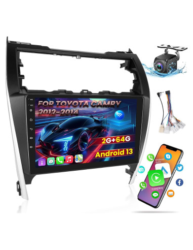 Radio de Coche Android 13 EKAT para Toyota Camry 2012-2014 10.1"