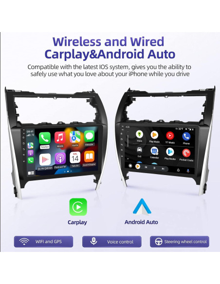 Radio de Coche Android 13 EKAT para Toyota Camry 2012-2014 10.1"
