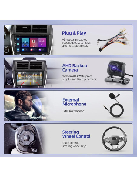 Radio de Coche Android 13 EKAT para Toyota Camry 2012-2014 10.1"