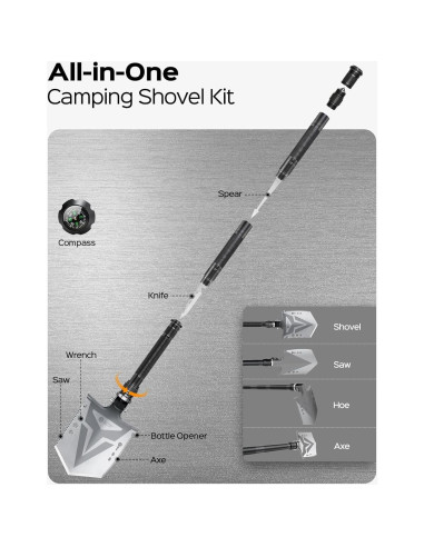 Kit de Supervivencia Sahara Sailor Pala y Hacha Plegable