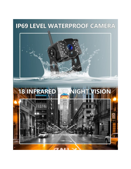 Cámara de Respaldo Inalámbrica DOUXURY FHD 1080P IP69 Cámara de Respaldo Inalámbrica DOUXURY FHD 1080P IP69