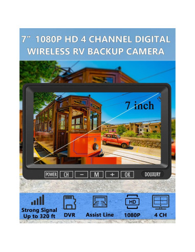 Cámara de Respaldo Inalámbrica DOUXURY FHD 1080P IP69