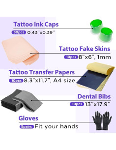Kit de Práctica de Tatuaje Usiriy 85 Piezas - Piel Falsa y Suministros 2