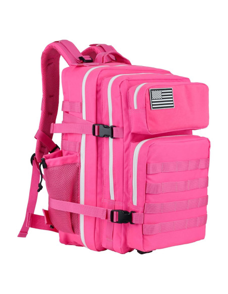 Mochila Táctica Militar 45L Molle Pack Asalto Rojo Rosa