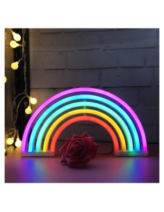 Letrero de luz de neón arcoíris Nordstylee LED 30x16 cm