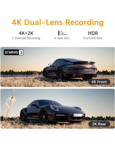 Cámara de tablero dual 4K+2K Pahaa con GPS y WiFi 2