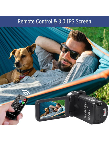 Cámara de Video 4K DINGETU V100 80MP Zoom 18X con Micrófono