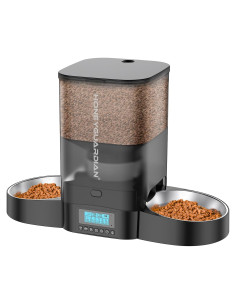 Comedero Automático Doble HoneyGuaridan 3.5L para Gatos Negro