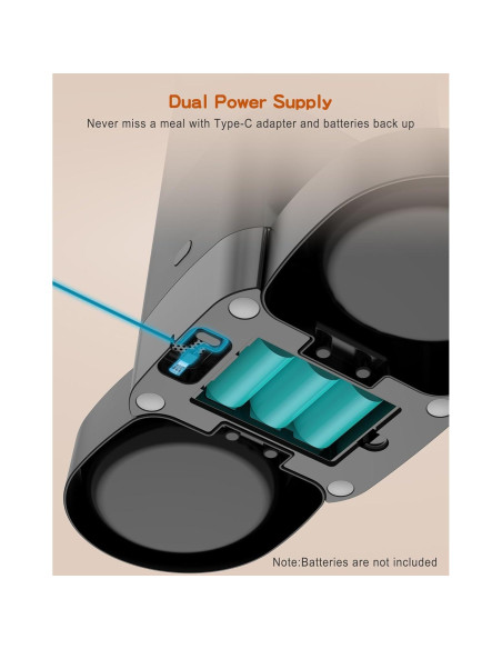 Comedero Automático Doble HoneyGuaridan 3.5L para Gatos Negro Comedero Automático Doble HoneyGuaridan 3.5L para Gatos Negro