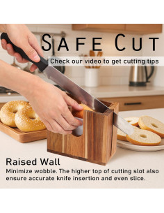 Cortador de Bagels Ajustable HeywoodCabin de Madera Acacia 2