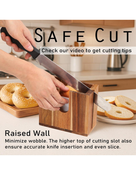 Cortador de Bagels Ajustable HeywoodCabin de Madera Acacia