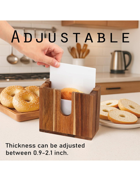 Cortador de Bagels Ajustable HeywoodCabin de Madera Acacia