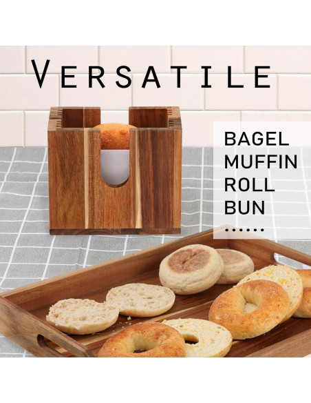 Cortador de Bagels Ajustable HeywoodCabin de Madera Acacia
