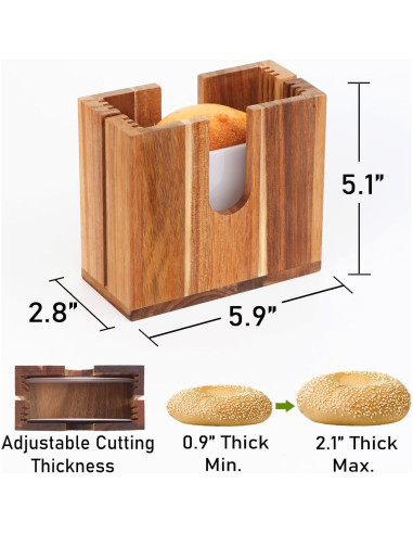Cortador de Bagels Ajustable HeywoodCabin de Madera Acacia